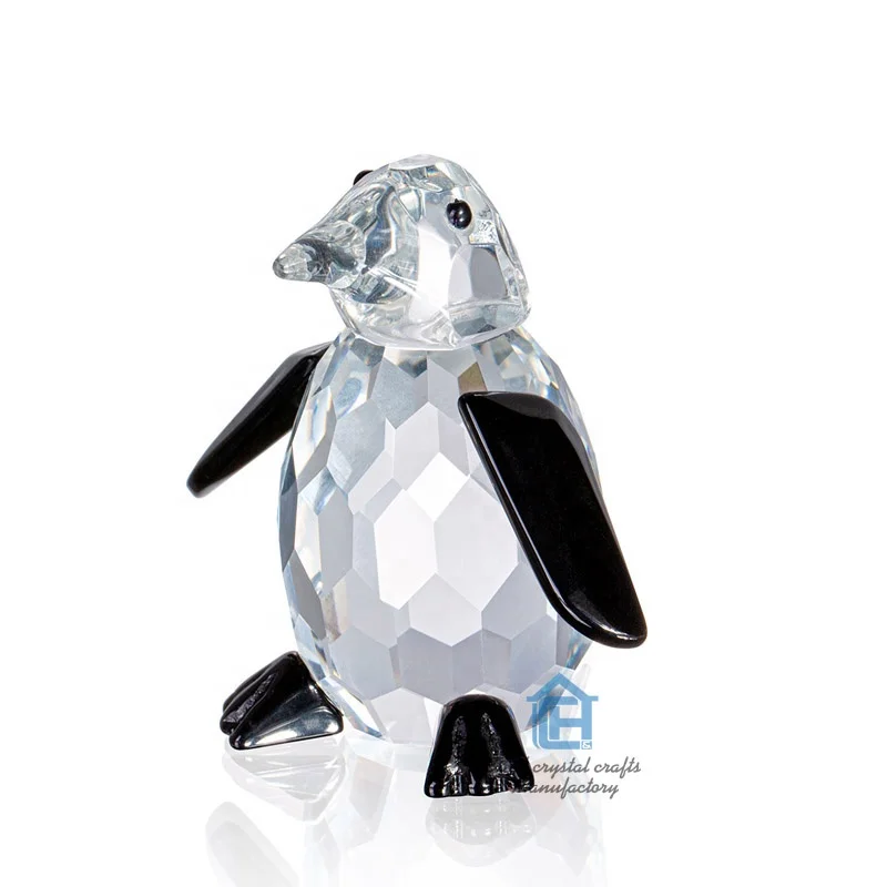 Gleam K9 crystal decorative clear crystal penguin figurines Hand Carved Crystal Animals For Healing and home decor