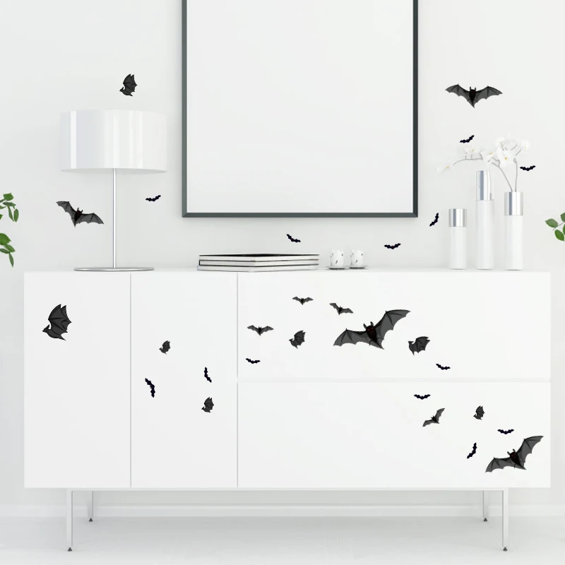 Yiyao Хэллоуин окна наклейка Паук Паутина жуткий летучие мыши стикер