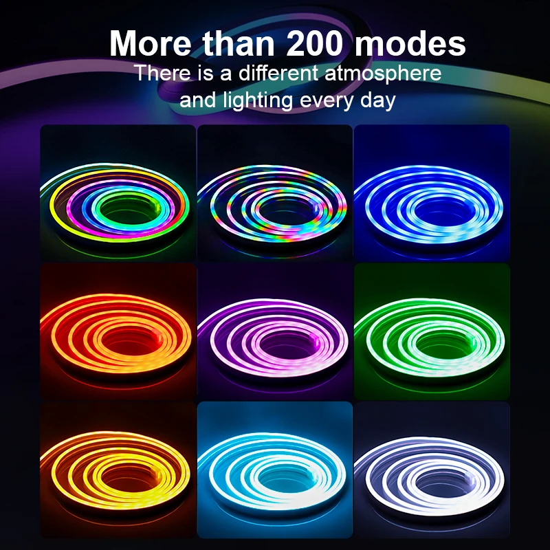 Hot Sale Dynamic Neon Lights Kit 5M Outdoor IP65 Waterproof Cuttable Smart RGB Flexible Led Strip Lights for Home Decor