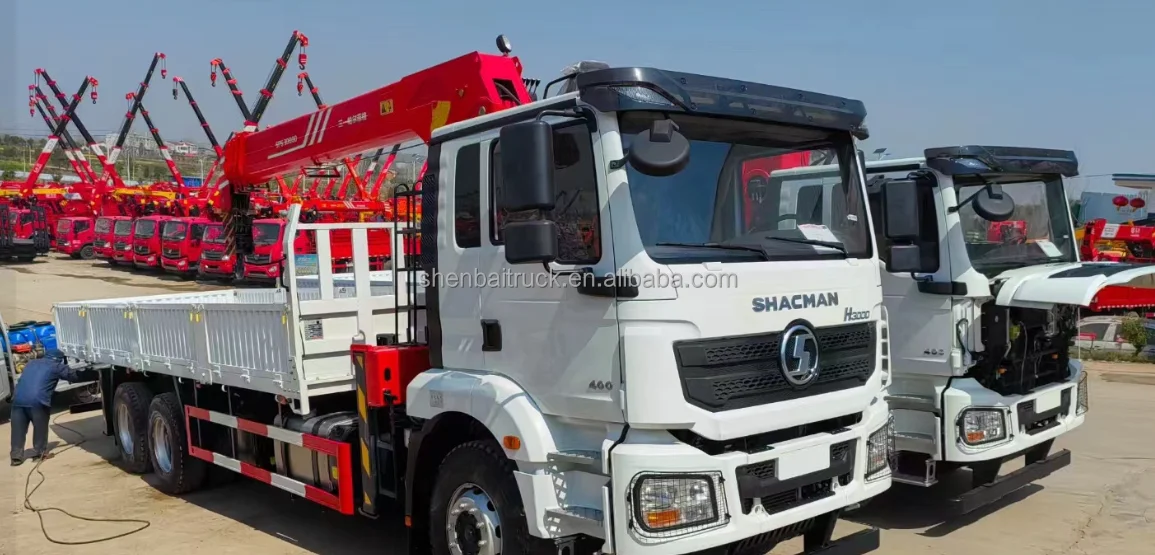 New Shacman H3000 6x4 Cargo Truck Mounted Crane Sany Palfinger 12Ton 14Ton 16Ton Manipulator Hydraulic  Lifting Crane
