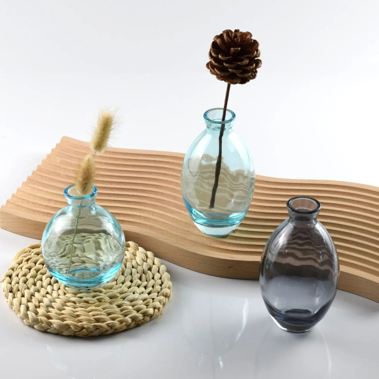 Glass Vase for Wedding Table Home Christmas Decoration Small Glass Bud Vase Set for Flowers Vintage Flower Vase in Bulk Cute