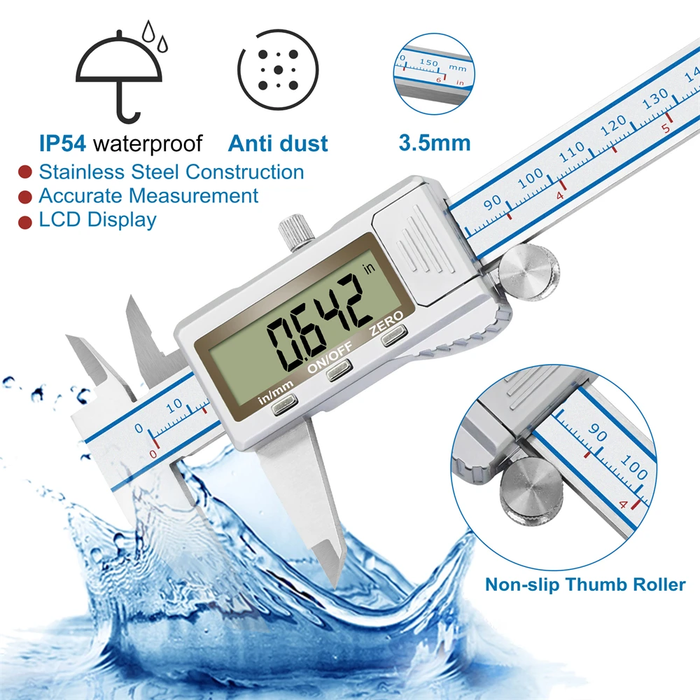 DITRON Digital Caliper Vernier Calipers Metal Caliper 150/200/300mm High Accuracy Measuring Tools Micrometer Digital Ruler