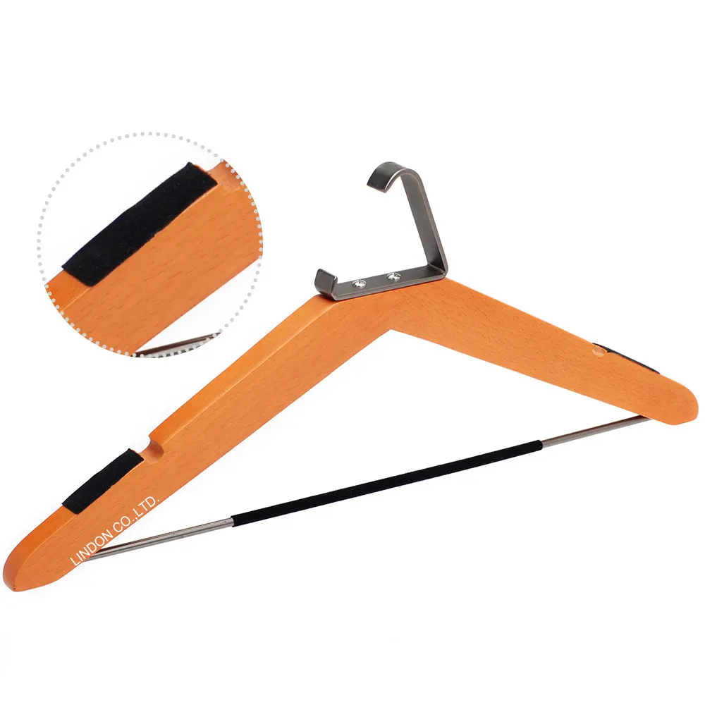 LINDON Fashionable Hanger Matt Cherry Anti-Slip Wooden Garment Suit Hangers for Shop Boutique Hotel