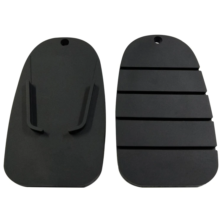 Motorcycle Black Plastic Non-slip Kickstand Side Stand Plate Pad For Outdoor Parking