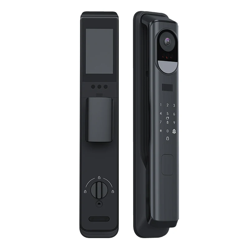 Saifus Smart WiFi Door Lock Bluetooth Connectivity Aluminum Wood Door Compatibility Fingerprint Face Recognition Key Smartphone