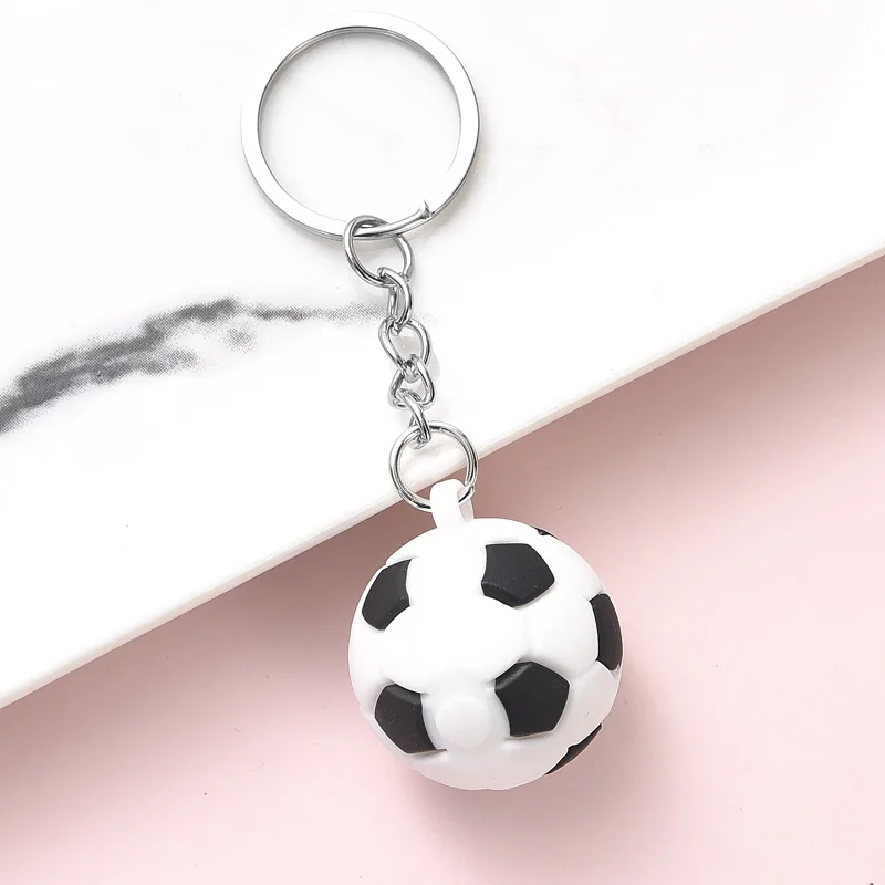 Custom 3d Rubber Keychain Silicone Hot Key Ring Promotional Soccer Ball Keychains