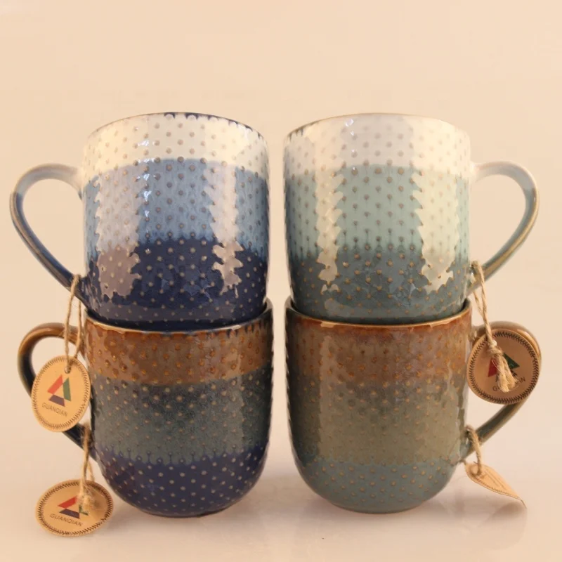 2020 Popular top grade ceramic stoneware reactive glazed colorful coffee mug ceramic milk cup