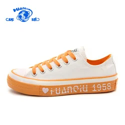 19580 HUANQIU, Новое поступление, Весенняя женская классическая дышащая парусиновая обувь с низким верхом