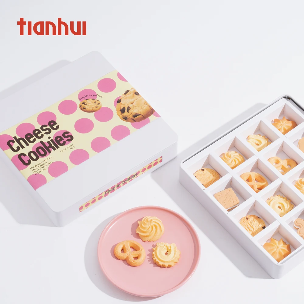 Elegant Metal Tinplate Red Black Tea Gift Boxes with 18 Tin Canisters for Candy Cookie Storage
