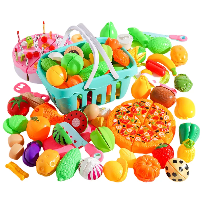 Zhiqu Toys Happy Home Simulation Kitchen for Kids Baby Fruit & Vegetable Cutting Floor Games for Boys & Girls Pizza Cooking Fun