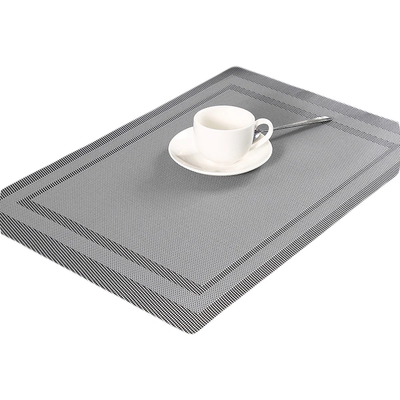 Placemats for dining table silicone pvc leather table placemats set square for dining room for wedding decoration