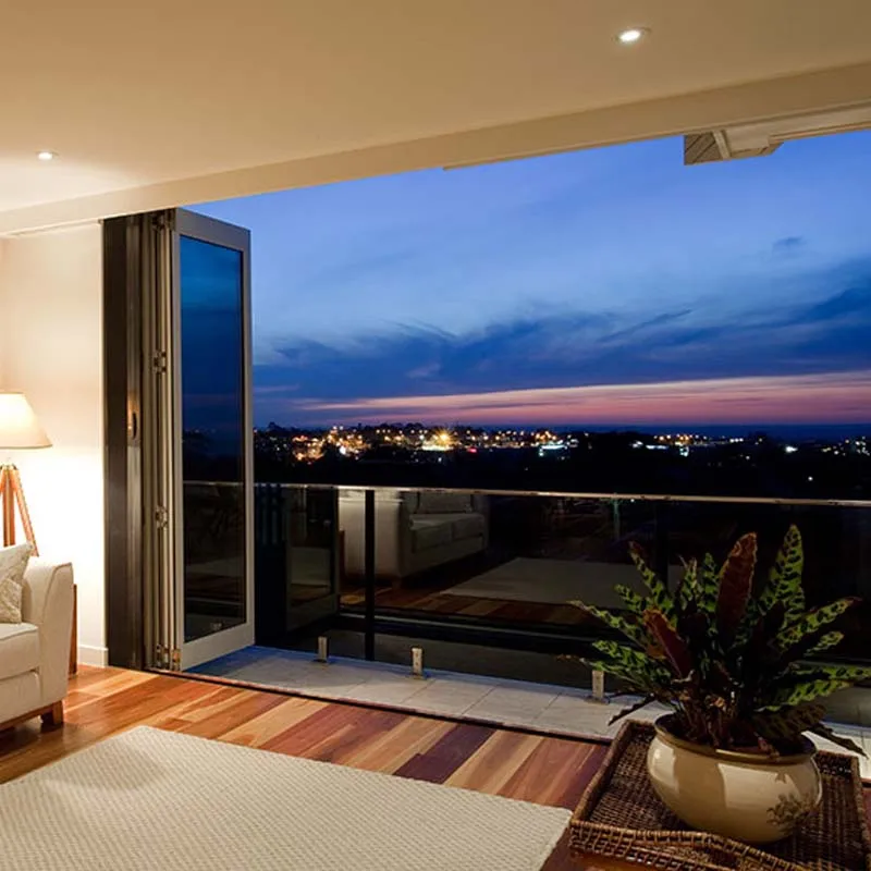 Prefab house Slimline interior  bi folding door and patio aluminum glass folding door window