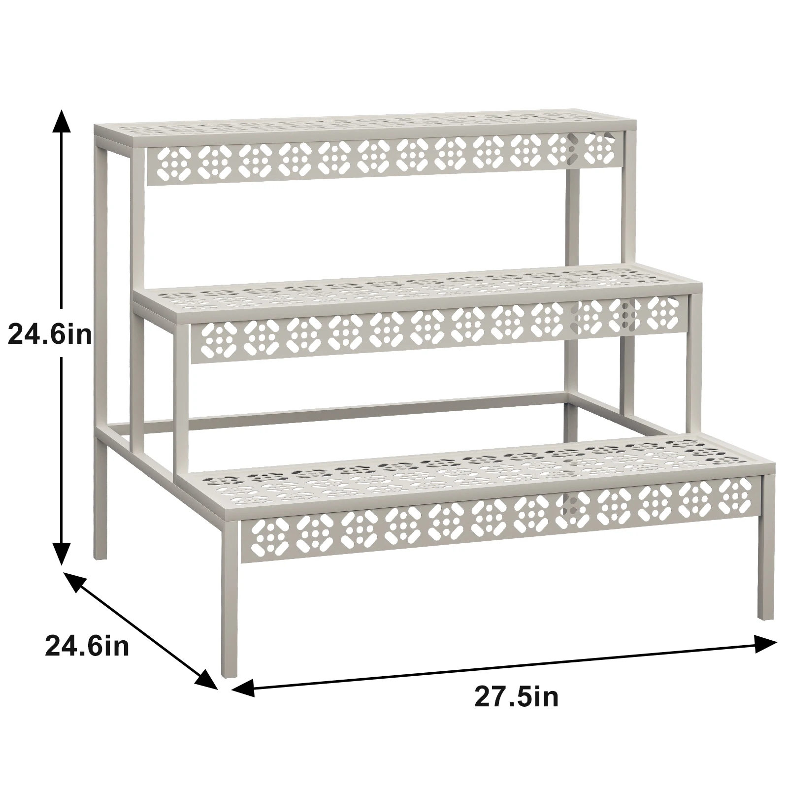 Warehouse Direct Corner Plant Stand Outdoor Metal 3 Tier Shelf Plant Ladder Rack Easy Storage Flower Pot Rack