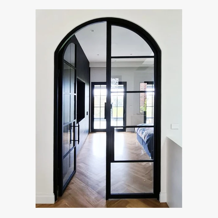 Steel French Villa Arched Door Low E Glass Casement Doors