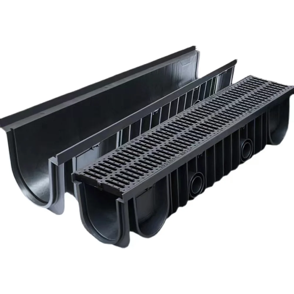 Whole price HDPE Drainage channel Plastic Pre-Galvanised U Shape Drain U Drain Drainage Channel for bathroom and garden