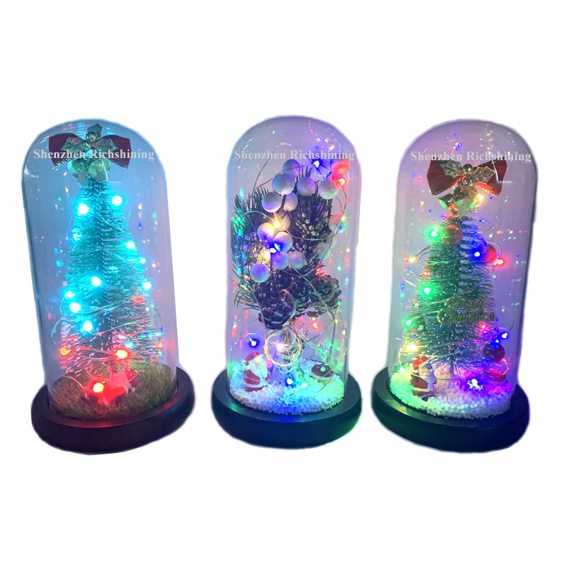 Высокое качество app пульт дистанционного управления Рождественское украшение Настольная лампа освещение Рождественская елка в стекле освещение цветов для вечеринки