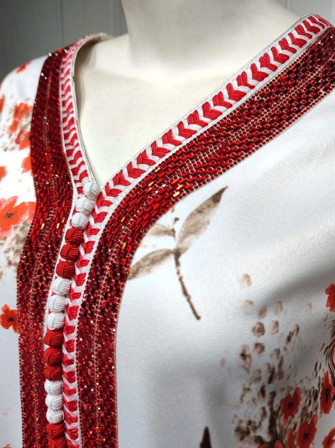 Fashion Islam clothing Arabic women high quality luxury flower print diamond lady Turkey Dubai Muslim women long dress