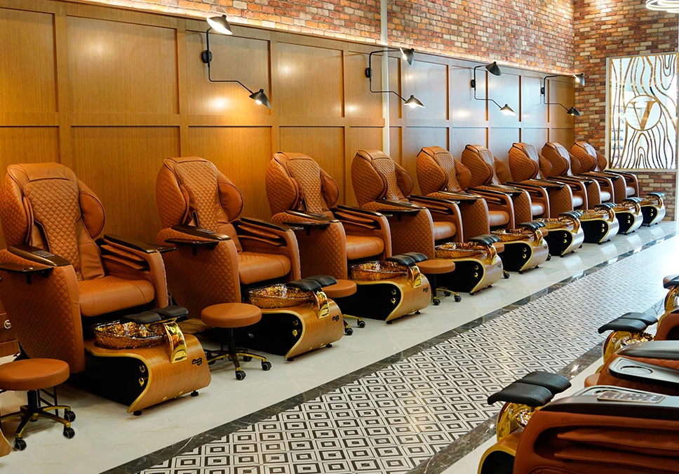 Modern Nail Luxury Beauty Salon Pipeless Whirlpool Foot Spa European Touch Massage Manicure Synthetic Leather Pedicure Chair