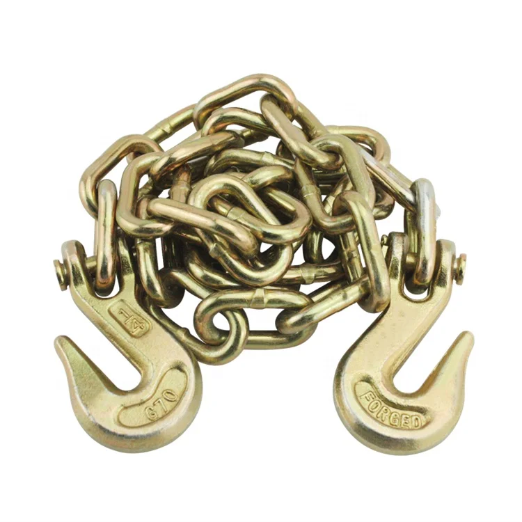 Heavy duty G70 truck tie down chain trailer chain with clevis grab hooks