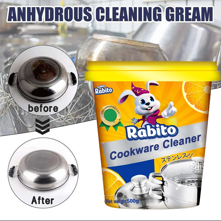 Kitchen Utensils Rust Cleaning Paste Tableware Dishwashing Paste Burnt Black Pot Rust Magical Stainless Steel Cookware Cleaner