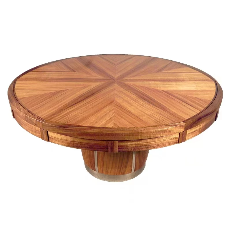 Nordic legacy can be expanded, retractable and rotated to become a solid wood round table villa living room