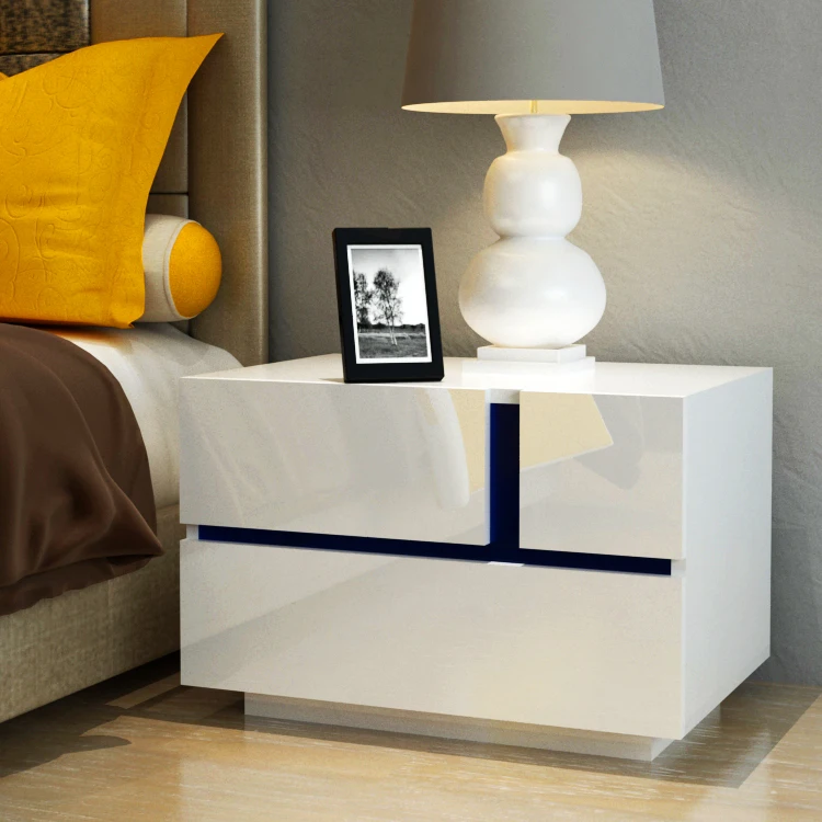 Unique Bedroom  Night Stands Bedside Table with LED Light