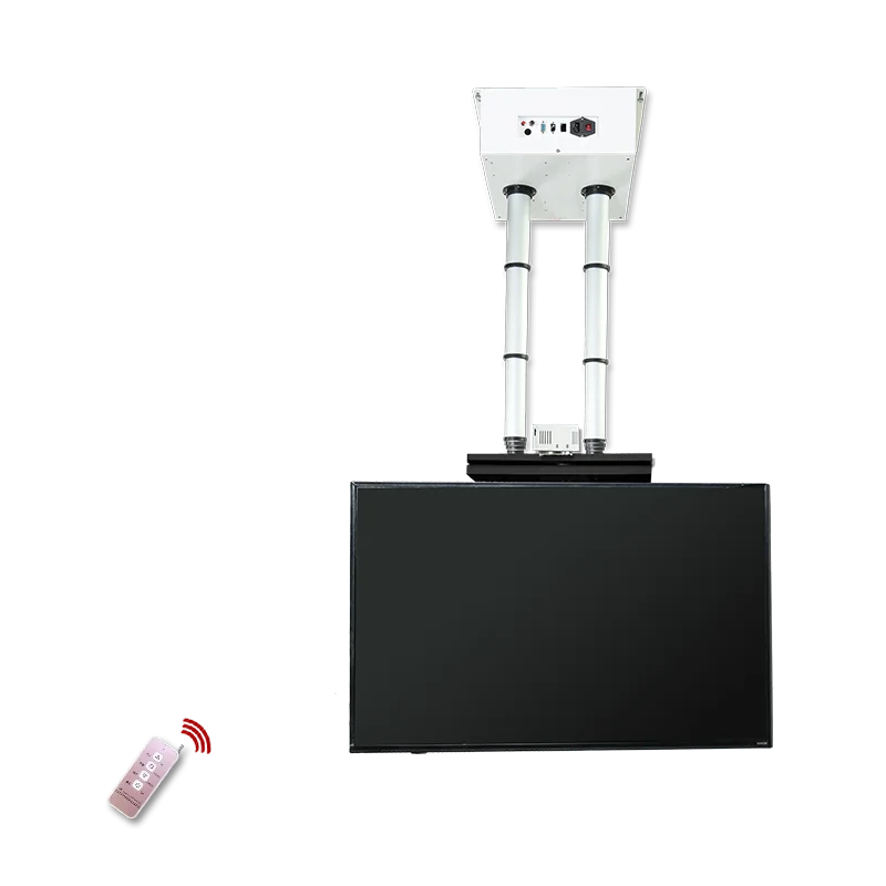 Rotatable degree Smart Projector Lift With Double Steel Telescopic Columns Motorized Projector Ceiling Mount