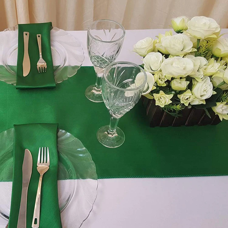 12x108 inch Wholesale satin Christmas Luxury shiny navy blue party banquet wedding Table Runner