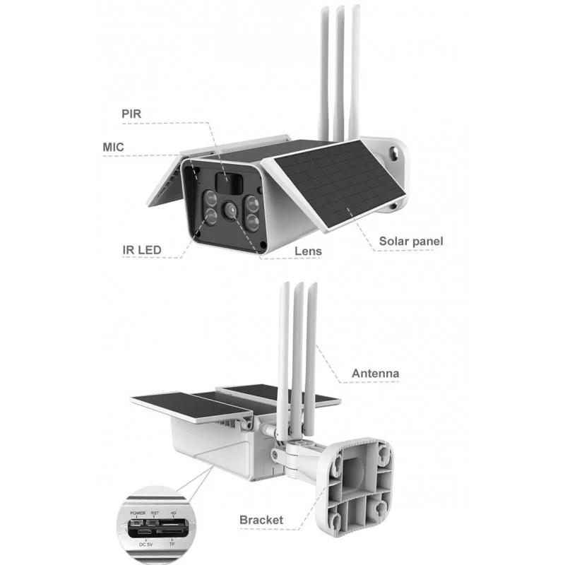 ZCVISION Solar Battery  Wireless CCTV Wifi Camera Full Color Night Vision  Outdoor Panel Camera