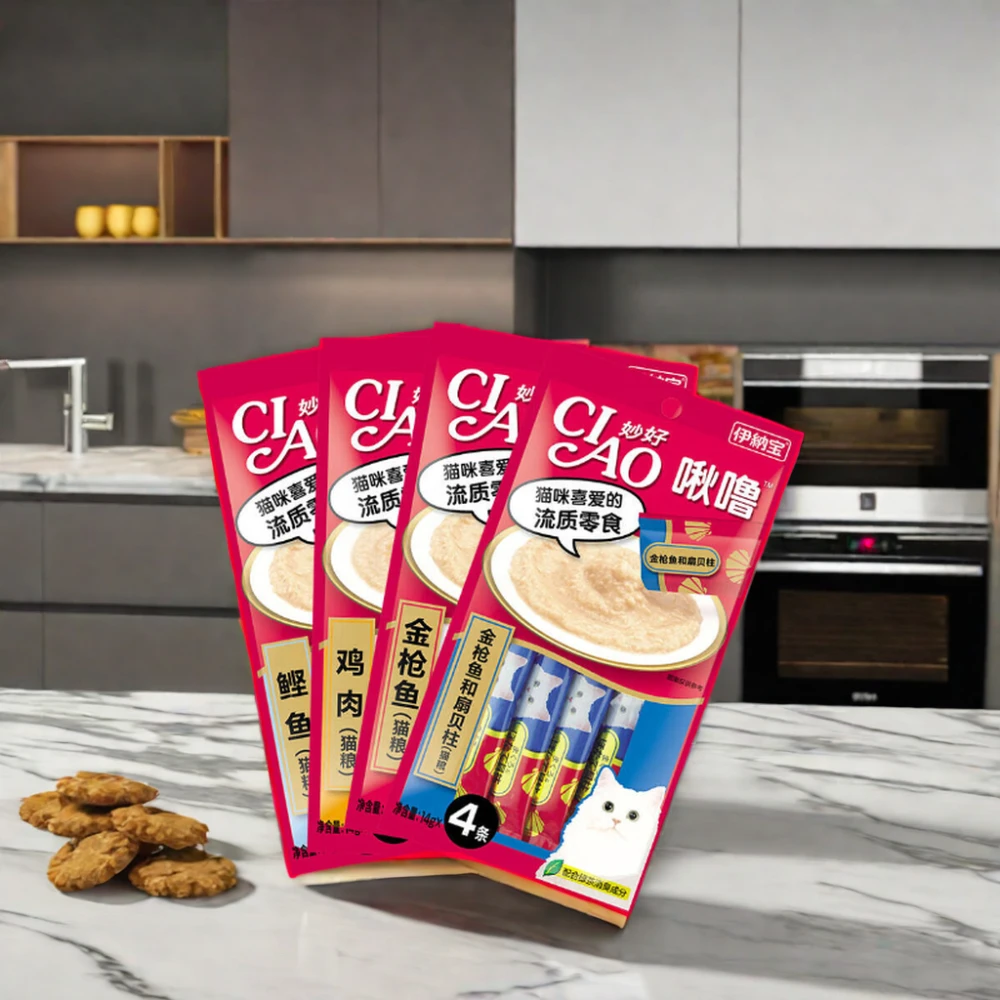 Great Buy INABA CIAO Churu 14g Liquid Cat Treats Premium Seafood Flavor Adult Life Stage Pet Life Churu Cat Sticks