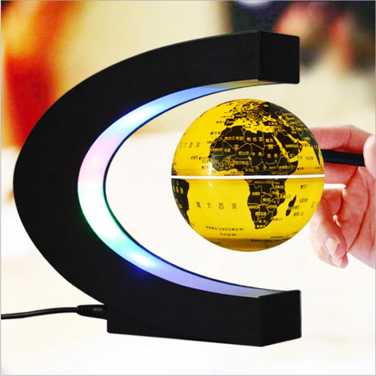 ABS Material Creative C-shaped 3inch Magnetic Moon Levitation Globe with LED Light