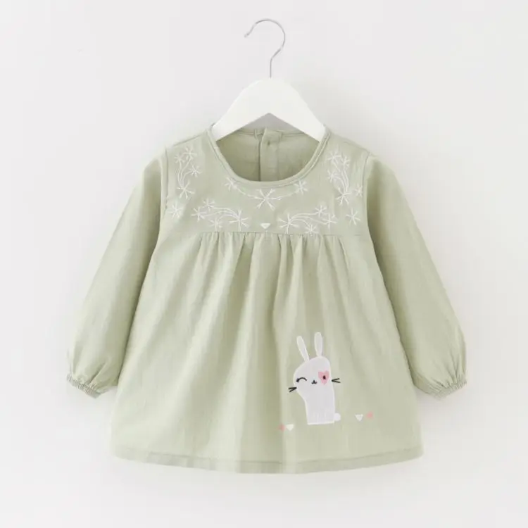 
New Design Professional Korean Style Apron Printed Cute Kids Overalls Organic Cotton Bib 