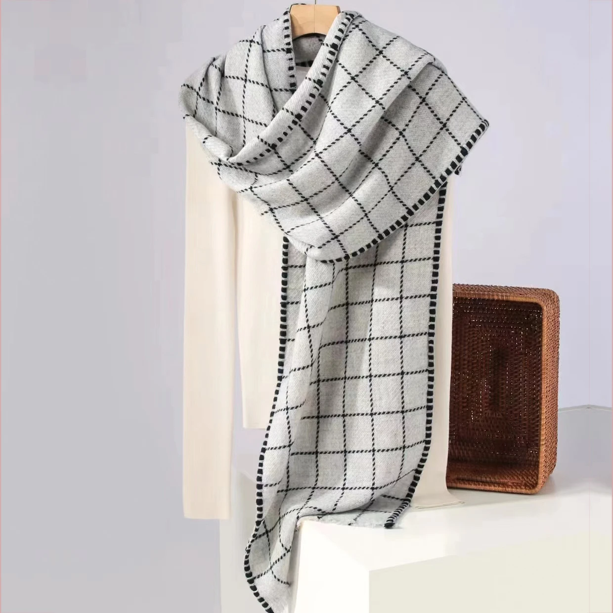 Inner Mongolia 26s 40*190cm Winter Thick Men Women 100% Wool Scarf