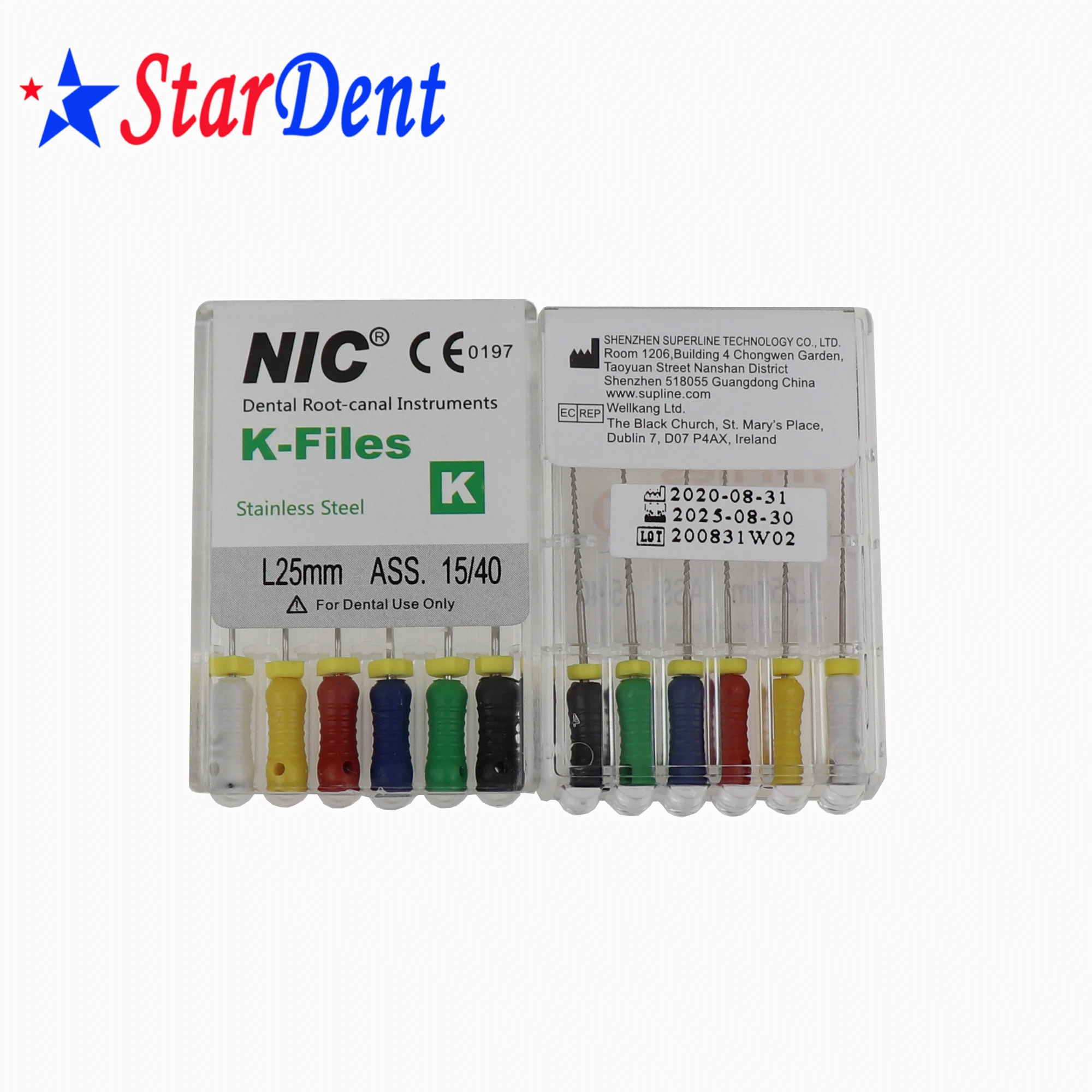 Stainless Steel Dental Tools NIC H / K / S -Files Endo Root Canal Files Dental Files Hand Use