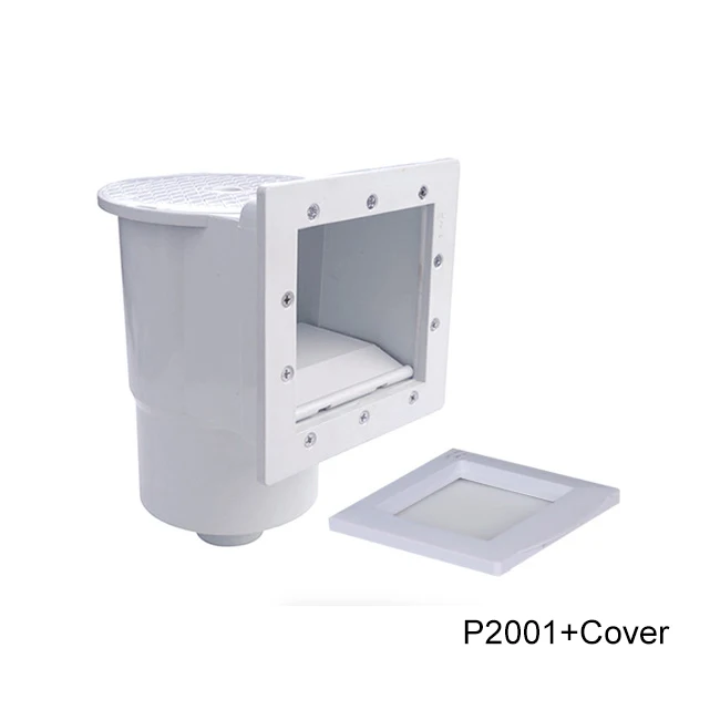 Complete above Ground Swimming Pool Skimmer P2001 Widemouth Dyna-Skim with Square ABS Filter for Square Shaped Pools