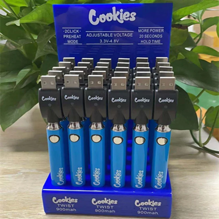 
Factory supply 1100mAh adjustable voltage cookies twist cbd preheating vape pen battery 