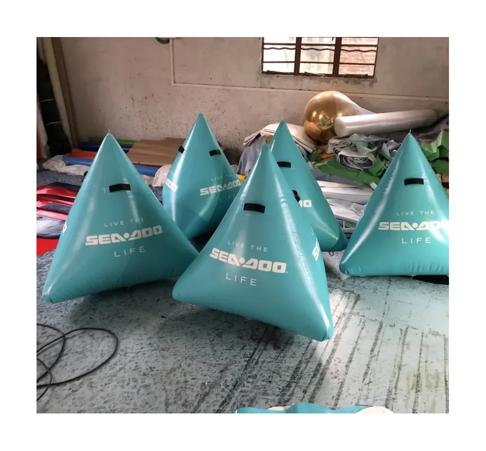 Advertising Promotional Inflatable OEM Customized Logo Item triangle Inflatable Swimming Pool Event Logo Cone buoy