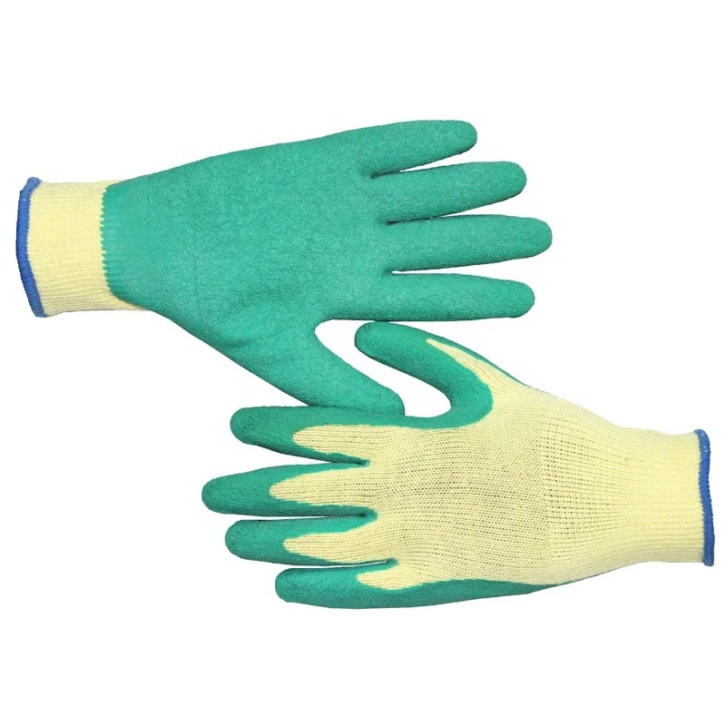 Custom Durable Anti Slip Cotton Knitted Latex Crinkle Coated Safety Work Gloves For Industrial Construction Mechanical Ce 1131