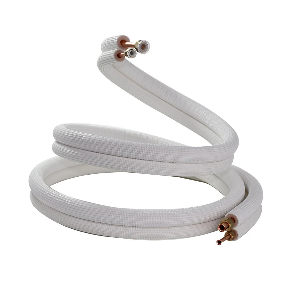 PE Insulated Cooper Line Set for Home Air Conditioner Installation Including Nuts & Insulated Copper Pipes/Tubes