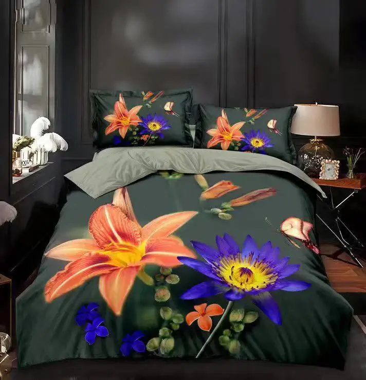 
3d printing fabric polyester brushed textile fabric for bed cover set/curtain 