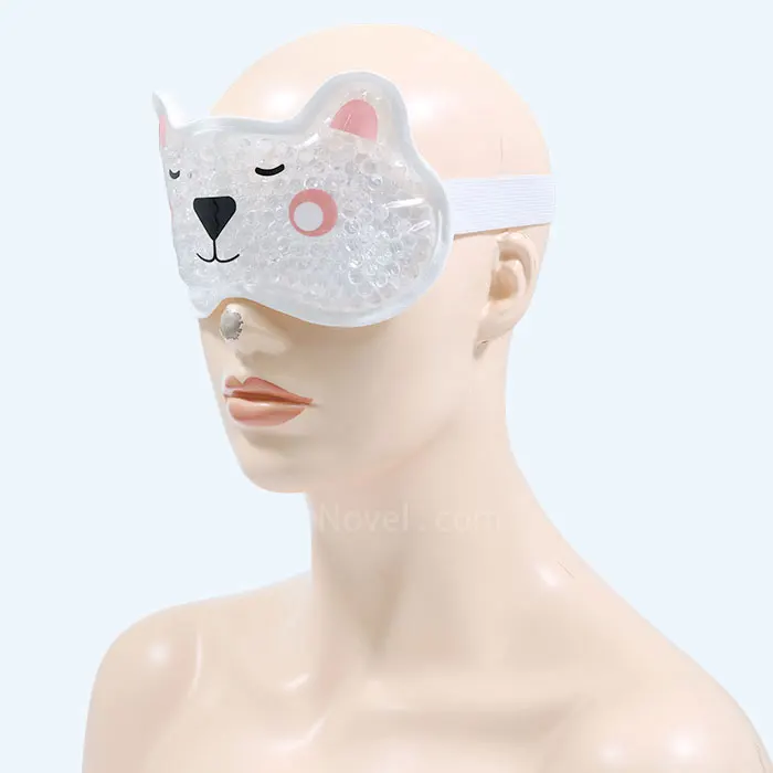 Cute Animal Soft Plush Backing OEM Gel Bead Hot Cold Compress Ice Pack Sleep Eye Mask
