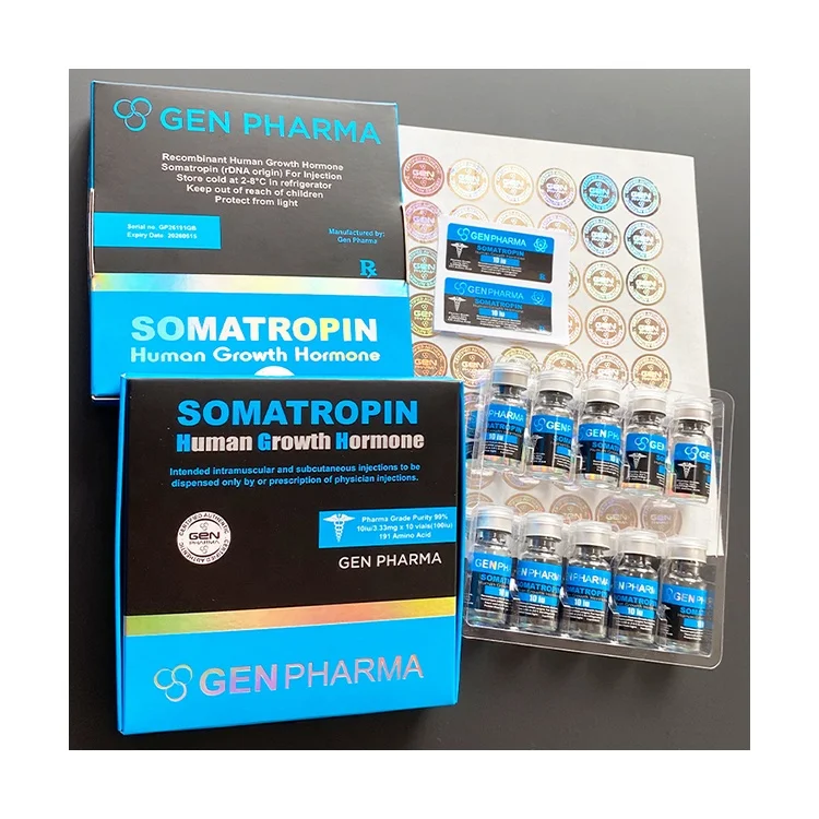 Pharma packaging 52 - Red printing hot sale product packaging label Injectable steroides label sticker Growthh Hormone labels