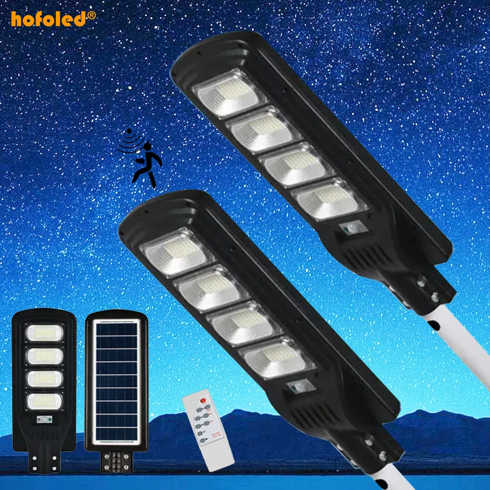 Commercial Public Induction Post Light 50W 100w 150W 200w 250w 300W All In One LED Solar Street Light