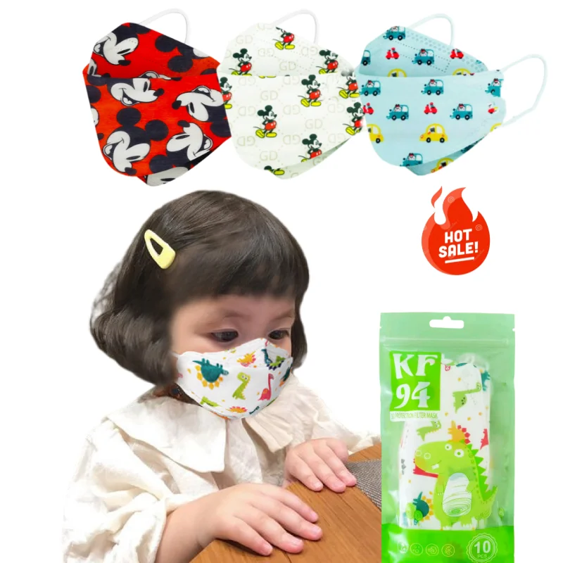 girls girl kf94mask  Private Girls Boys Cartoon Label Cute Color Print Custom Children Child Nose Disposable Kid Face Mask