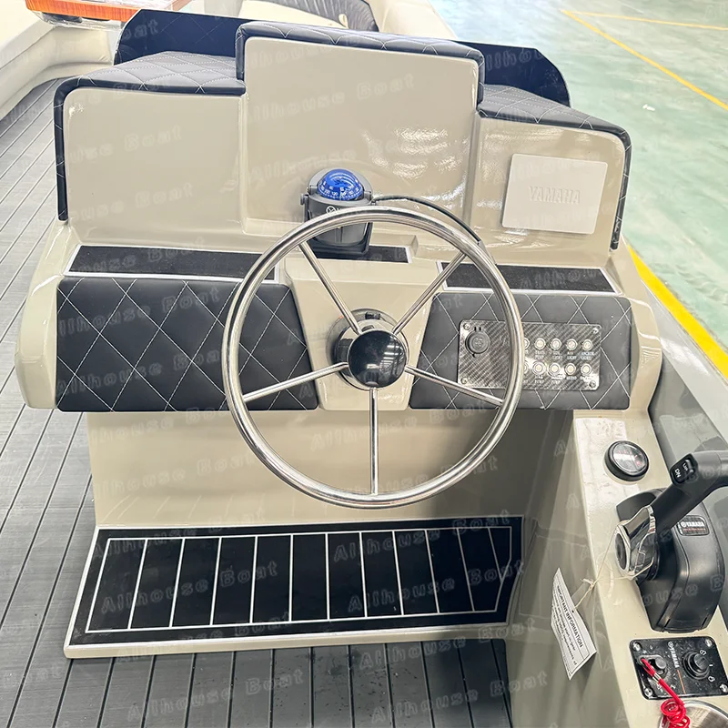Manufacturer Direct Luxury Customizable Pontoon Boat Marine Water Activities Yacht Fiberglass Floating Boats