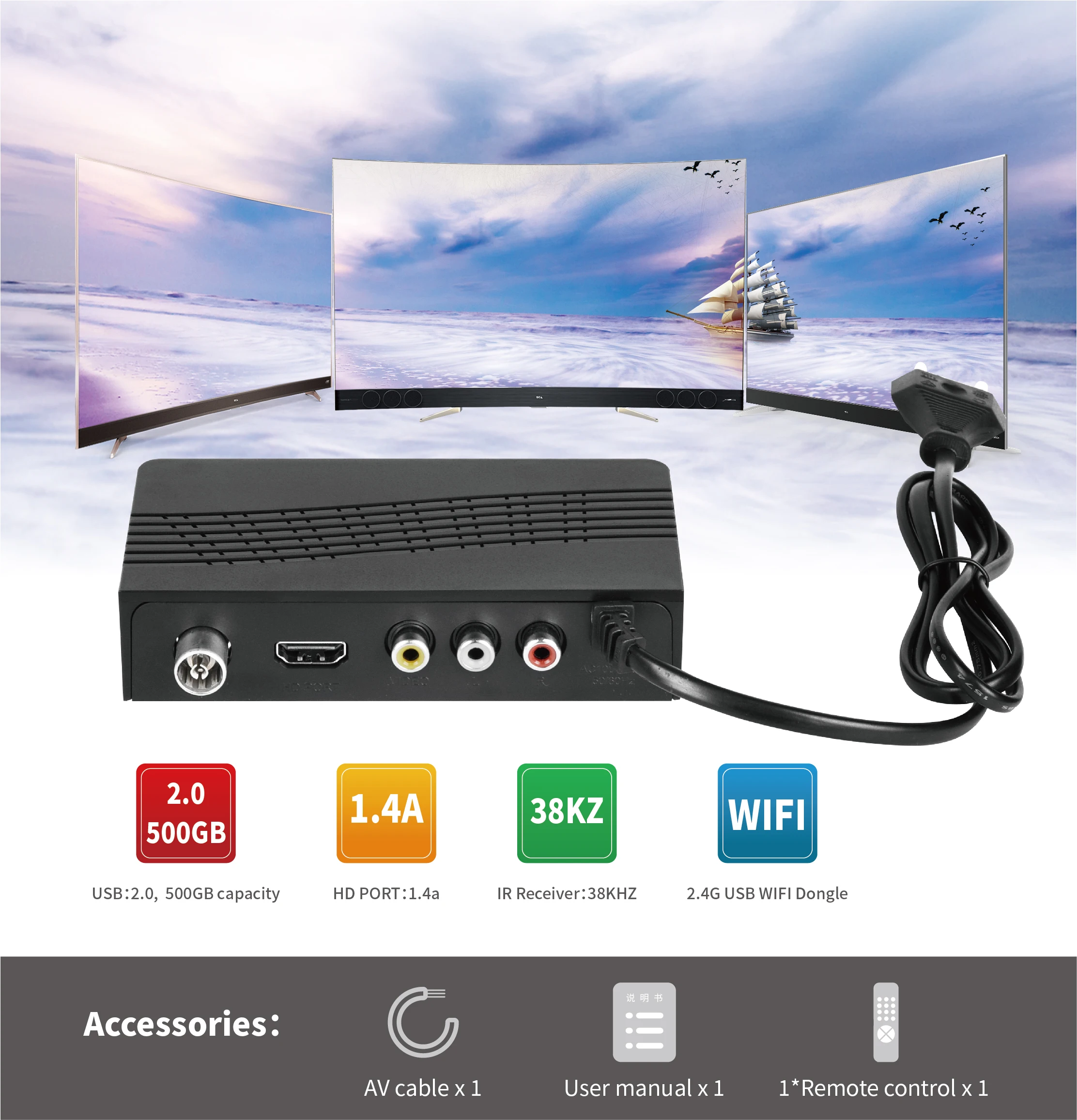 2021 news cheapest  DVB-T2 HD-120 set top box with wifi  dual MIPS CPU dvbt2 decoder  IPTV Receiver dvb-t2 set-top box TV dvb t2