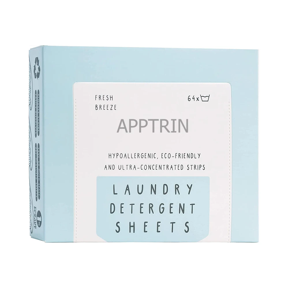 OEM/ODM Zero Waste Compostable Packaging ECO FRIENDLY Unscented Liquidless Laundry Sheet Travel Size Laundry Detergent Sheets