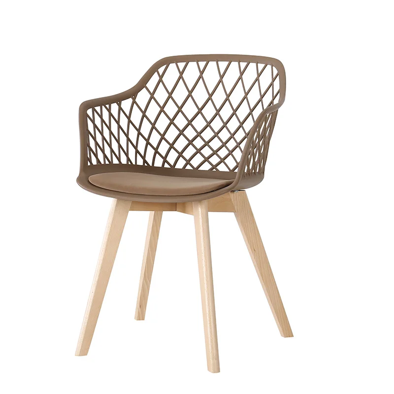 
modern chair new pp polypropylene plastic dining chair with steel leg and cushion 