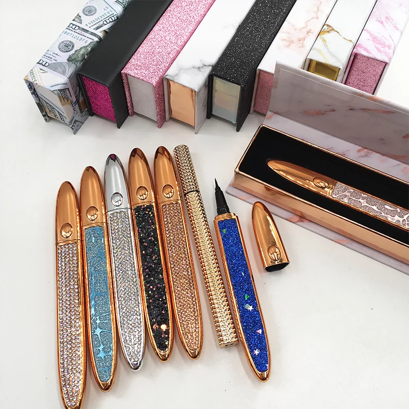 private label adhesive waterproof eyelashes glue pen water activated magnetic eyeliner