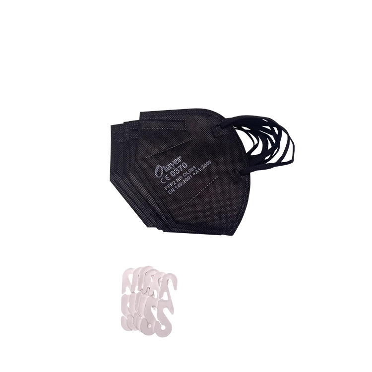 Респиратор Ffp2 одноразовый для лица, регулируемый респиратор для лица черного цвета, экологически чистый, Foldin